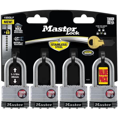 Master Lock 44mm Laminated Stainless Steel Padlock - 4 Pack