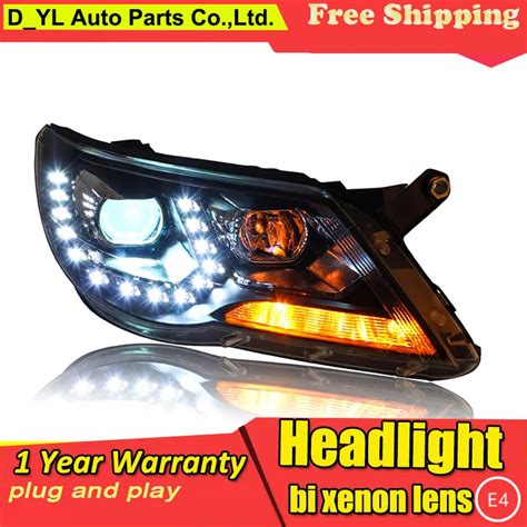 Car Styling Headlights for VW Tiguan 2010 2012 LED Headlight for Tiguan Head Lamp LED Daytime ...