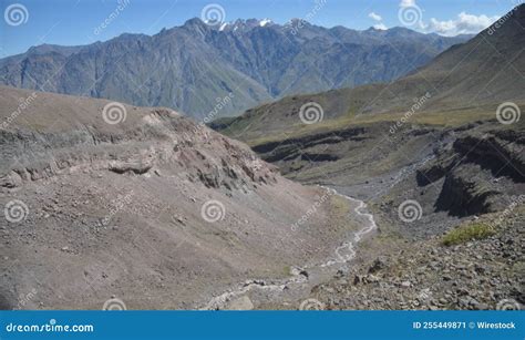 Panorama View of Mountain Range in Kazbegi National Park Stock Image - Image of region, park ...