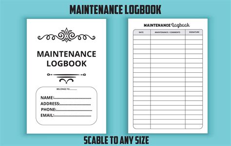 Maintenance logbook editable template 13782982 Vector Art at Vecteezy