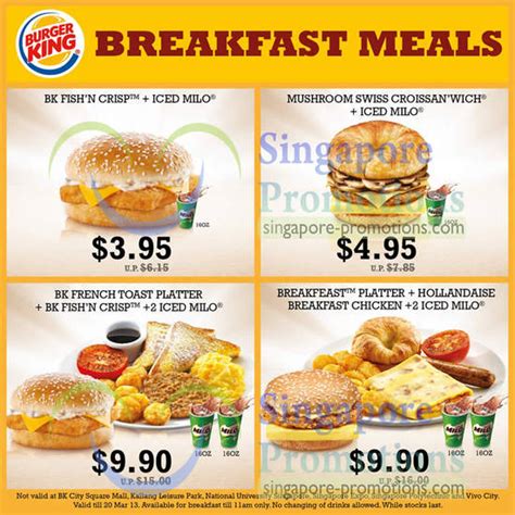 Burger King New From $3.95 Breakfast Meals 2 – 20 Mar 2013