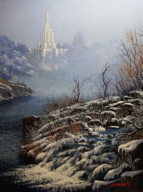 Idaho Falls Temple - Acrylic on canvas, in Landscapes, Religious