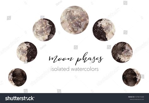 Watercolor Moon Phases Illustration Hand Drawn Stock Illustration 1670615368 | Shutterstock