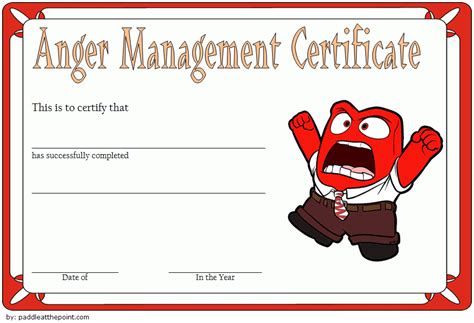 Anger Management Certificate Template [10+ Amazing Designs]