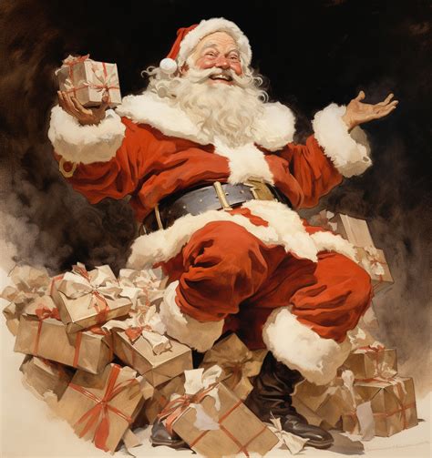 Vintage Santa Claus With Gifts Free Stock Photo - Public Domain Pictures