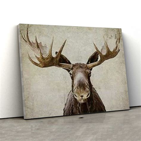 The Moose Canvas the Moose Wildlife Wall Art Wildlife Animal | Etsy