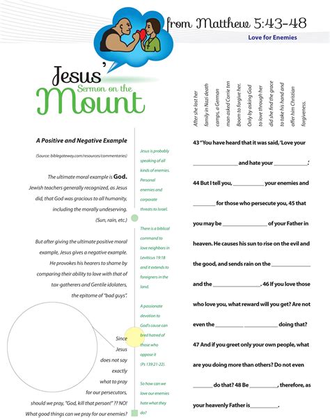 Sermon On The Mount Beatitudes For Kids