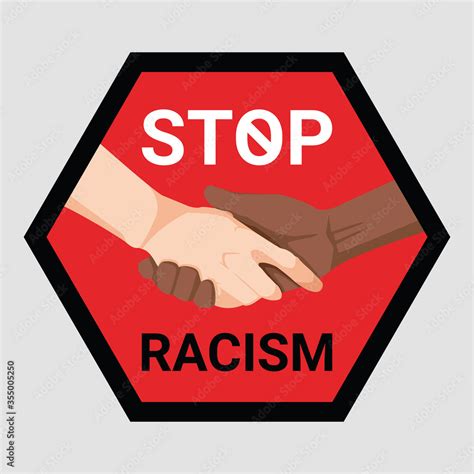 Social problems of humanity equality. Stop racism. Motivational sign or poster Anti-Racism and ...