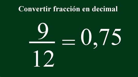 Convertir FRACCIÓN A DECIMAL - YouTube