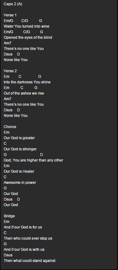 Our God Chords | Ukulele chords, Guitar chords and lyrics, Ukulele chords songs