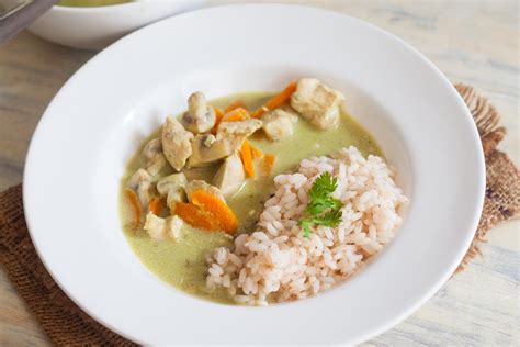 Thai Green Curry with Chicken & Red Rice Recipe by Archana's Kitchen