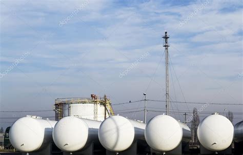 Natural gas storage tanks Stock Photo by ©MarioDorian 38554275