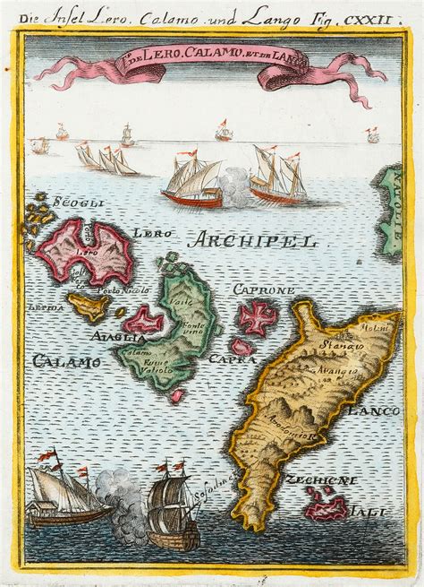 Insel Lero, Calamo und Lango - Antique Print Map Room | Miniature map ...