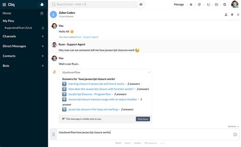 Stack Overflow—View Answers to Developer Problems right inside Cliq