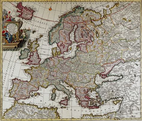 Vintage Map of Europe 1700