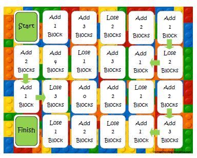 LEGO Game Board Printable for Memory Review Work