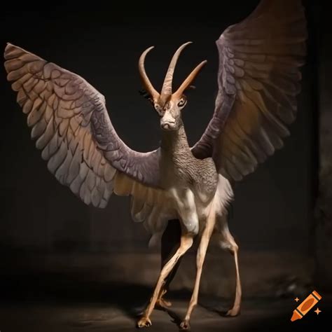 A mythological winged creature with a mixture of features of both birds ...