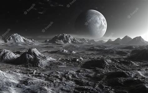 Premium AI Image | The surface of the moon