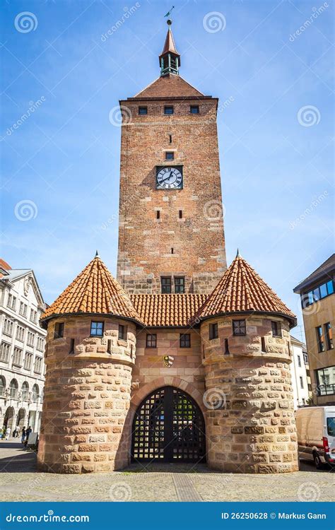 Clock Tower Nuremberg Bavaria Germany Stock Photo - Image of bavaria, nuremberg: 26250628