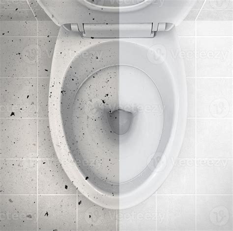 Photos before and after cleaning a dirty toilet, the result of using ...