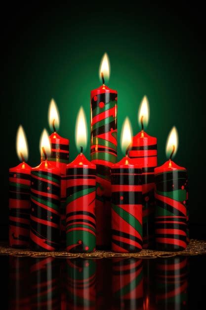 Premium AI Image | Kwanzaa holiday decorative candle traditional colors ...