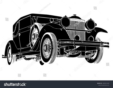 Vintage Car Silhouette Isolated Vector Stock Vector (Royalty Free) 1383591200 | Shutterstock