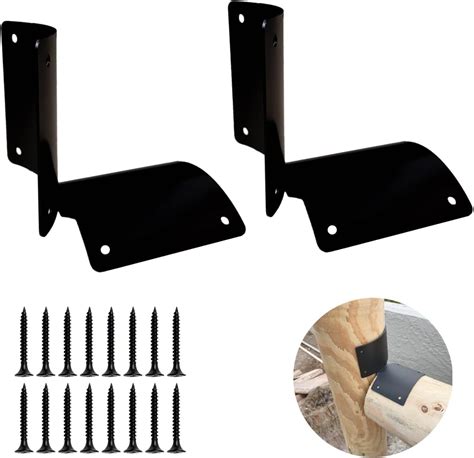 Round Post Fence Brackets Black Heavy Duty Round Rail Fence Bracket for ...