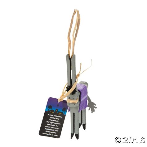 Legend of the Donkey Clothespin Christmas Ornament Craft Kit - Makes 12 ...