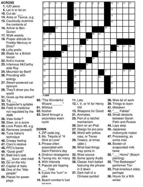 Printable Detroit Free Press Crossword Puzzle - Printable JD