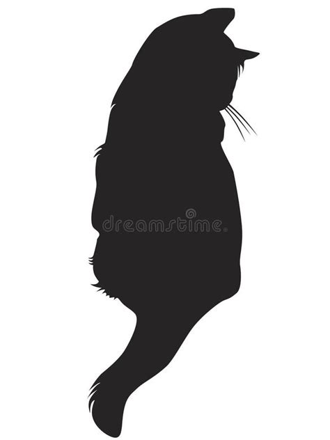 Fluffy Cat Silhouette Clip Art