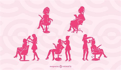 Hair Salon Silhouette Set Vector Download