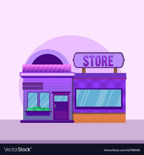 Grocery store concept storefront flat design Vector Image