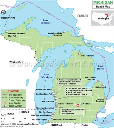 Michigan Beaches Map, Beaches in Michigan