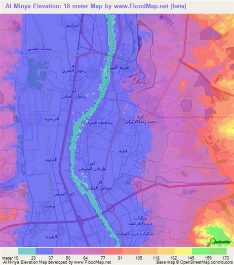 Elevation of Al Minya,Egypt Elevation Map, Topography, Contour