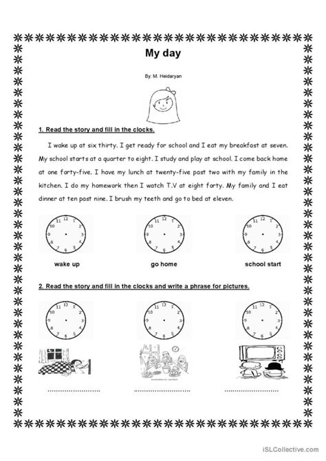 my day reading for detail (dee…: English ESL worksheets pdf & doc