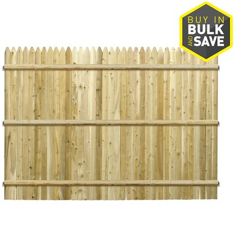 Severe Weather 6-ft H x 8-ft W Cedar Stockade Fence Panel in the Wood Fence Panels department at ...