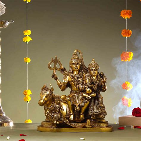 Brass Shiva Family Statue (14 Inch) – Vedansh Craft