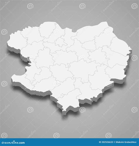 3d Isometric Map of Kharkiv Oblast is a Region of Ukraine Stock ...