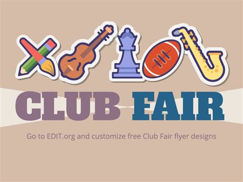 Editable Club Fair Poster Designs