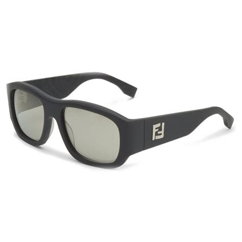 Fendi - FF - Rectangular Sunglasses - Dark Grey - Sunglasses - Fendi ...