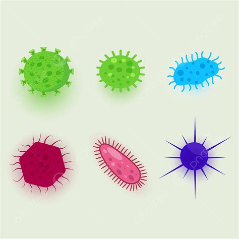 Virus Bacteria Vector Hd Images, Set Of Different Virus And Bacteria ...