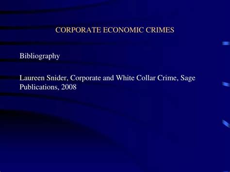 PPT - CORPORATE ECONOMIC CRIMES PowerPoint Presentation, free download - ID:5412221