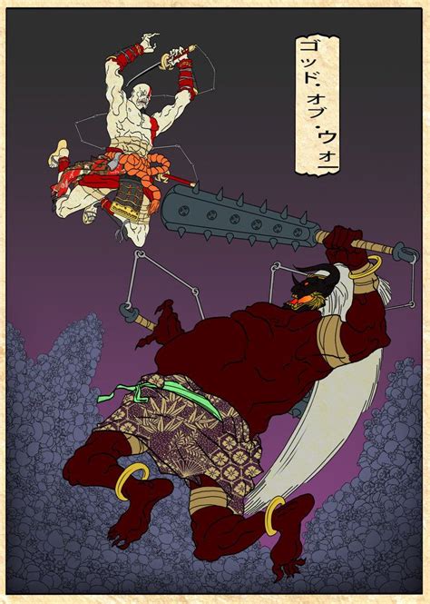 Kratos vs oni | Superhero art, God of war, Samurai artwork