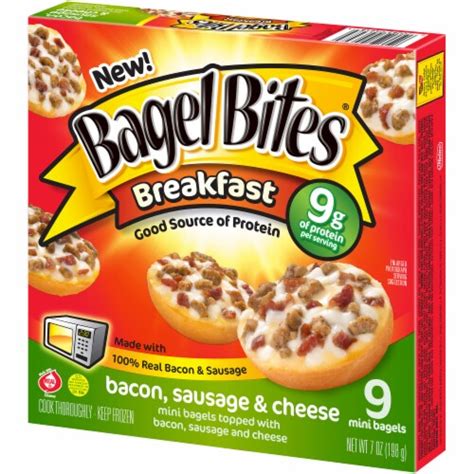 Bagel Bites Breakfast Bacon Sausage & Cheese Mini Bagels, 7 oz - Kroger