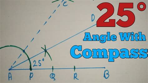 How to construct 25 degree angle with compass - YouTube