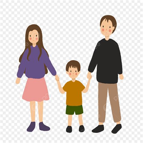 Family Holding Hands Cartoon