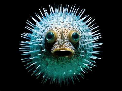 Premium AI Image | a puffer fish with spikes