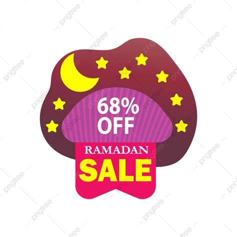Moon Night Sky Vector Hd PNG Images, Ramadan Sale Sign With Night Sky And Moon Stars Decoration ...
