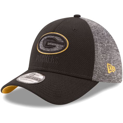 Green Bay Packers New Era Fierce Fill 39THIRTY Flex Hat - Black ...