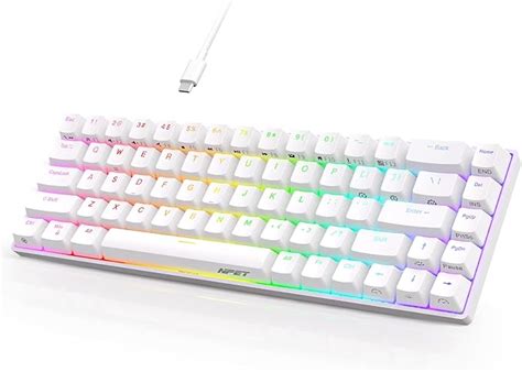 NPET K61 60% Mechanical Gaming Keyboard, RGB Backlit Ultra-Compact ...